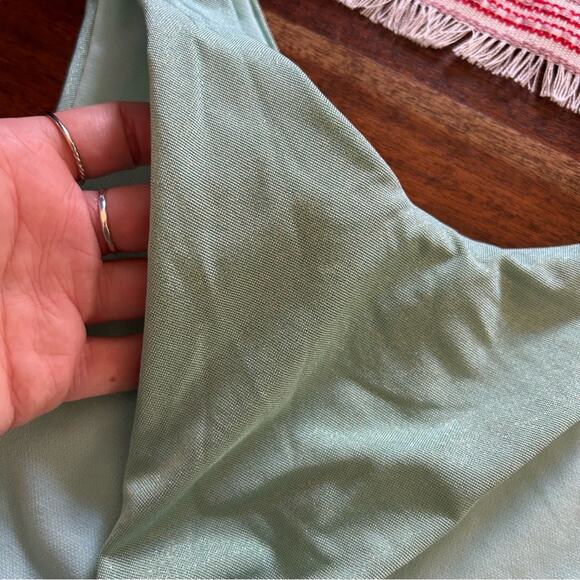 VYB PacSun Swim Shimmer High Cut Bikini Bottoms Aqua Blue Green NWT Size M - Picture 2 of 5